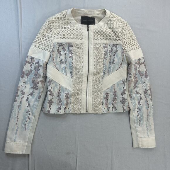 BCBGMAXAZRIA XS White Jacket Full Zip Motorcycle Style - Picture 1 of 7